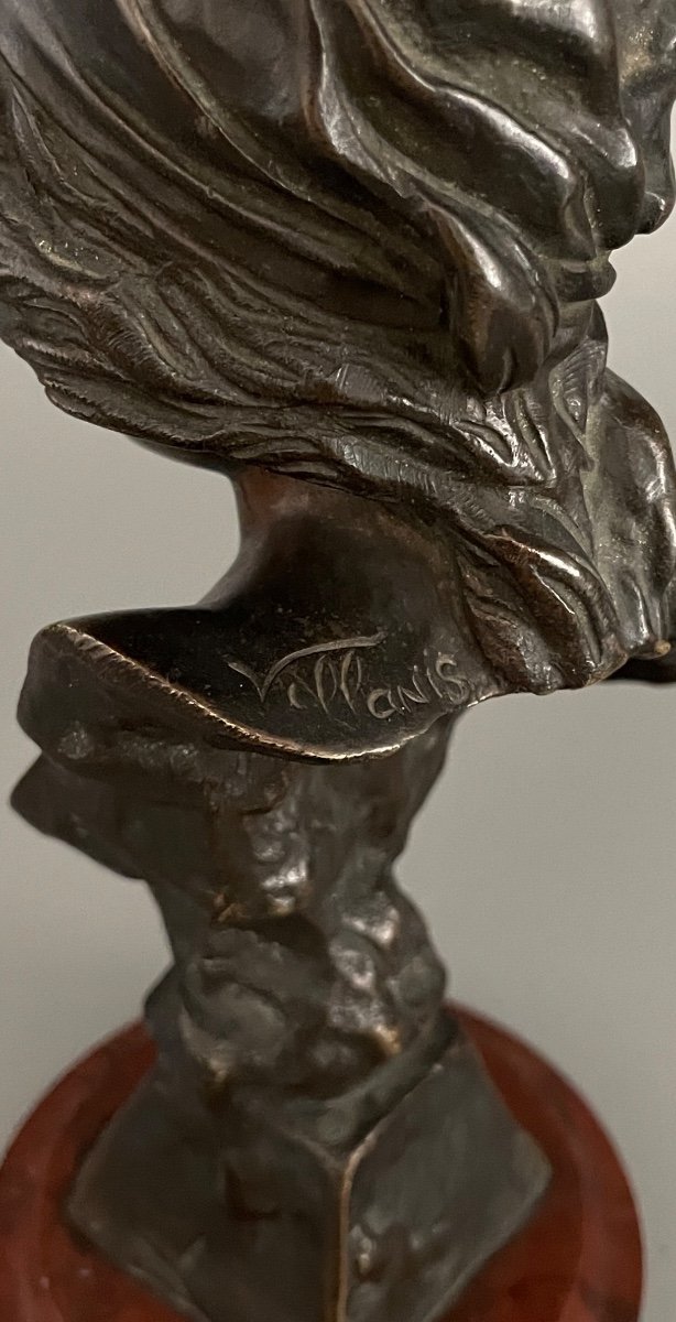 “cute” Bronze Bust Emmanuel Villanis-photo-1