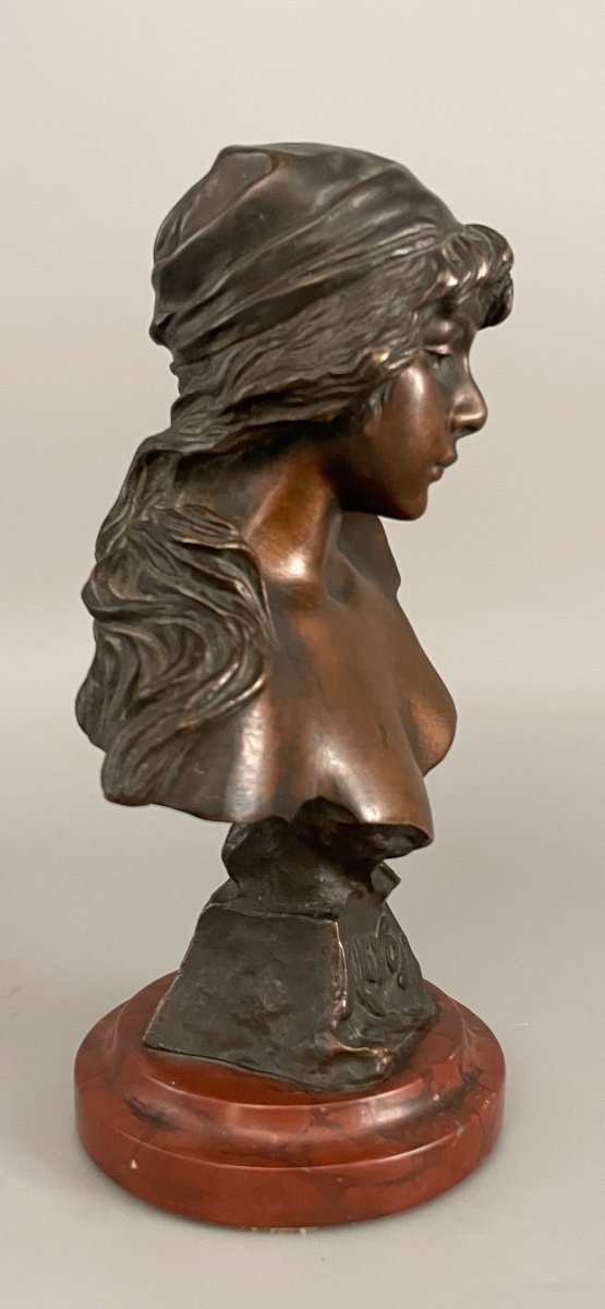 “cute” Bronze Bust Emmanuel Villanis-photo-2