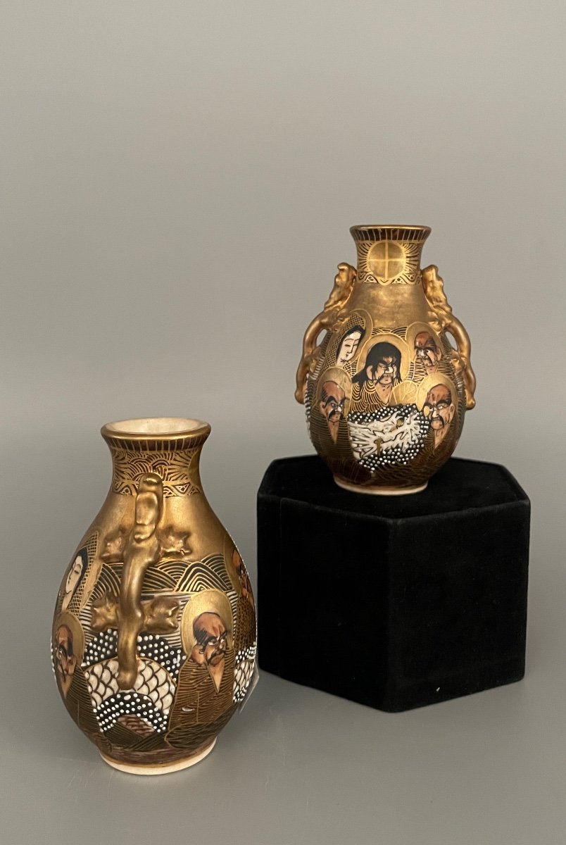 Pair Of Japanese Satsuma Vases -photo-2