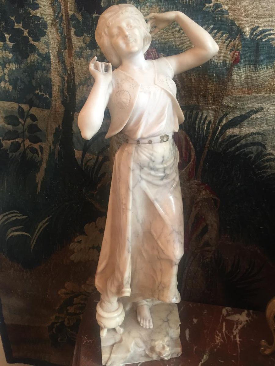 Sculpture Marble And Alabaster "the Gypsy"