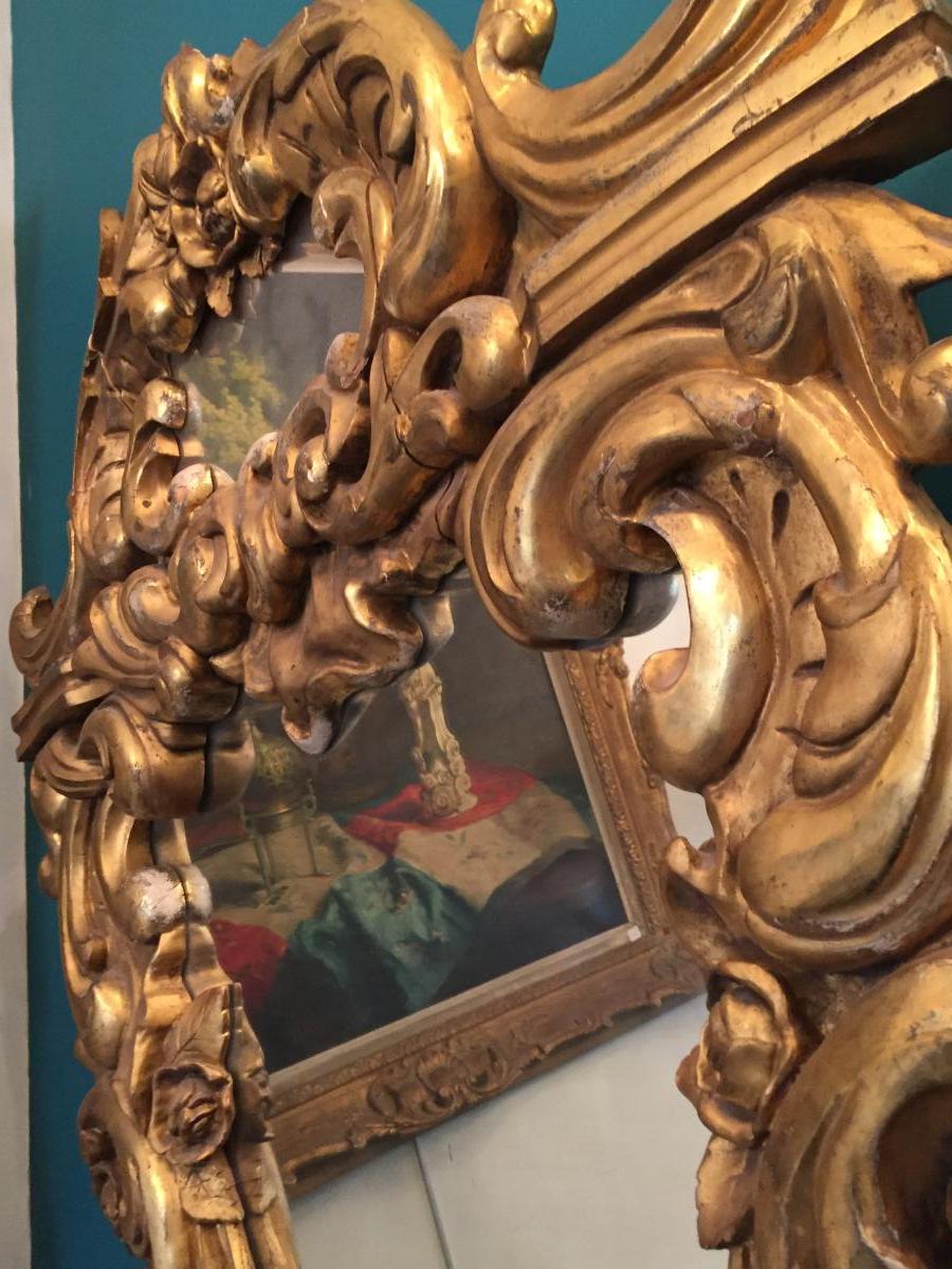 Beautiful Golden Wood Mirror-photo-3