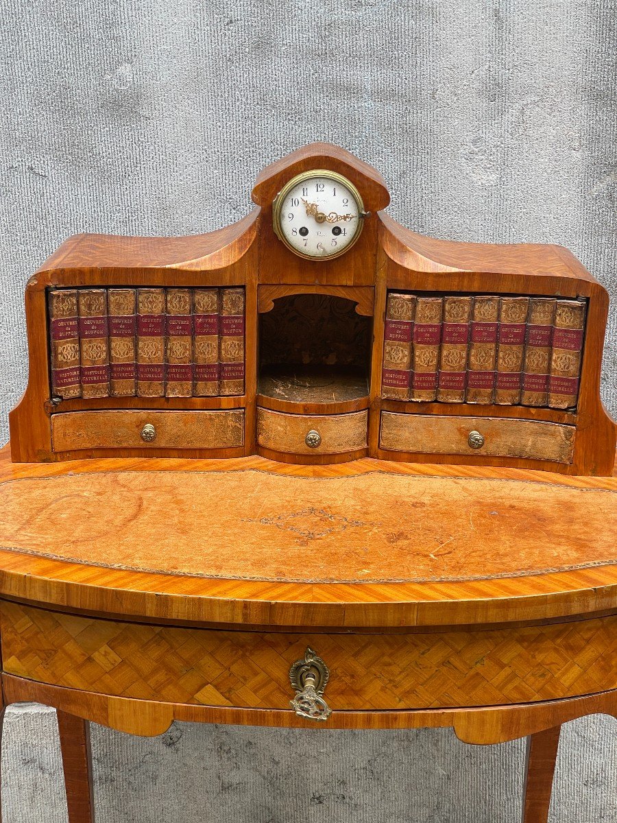 Bonheur Du Jour Louis XV Style In Fruitwood Flooring XIX Century-photo-2