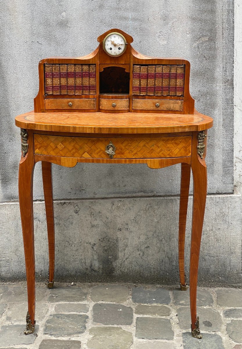 Bonheur Du Jour Louis XV Style In Fruitwood Flooring XIX Century