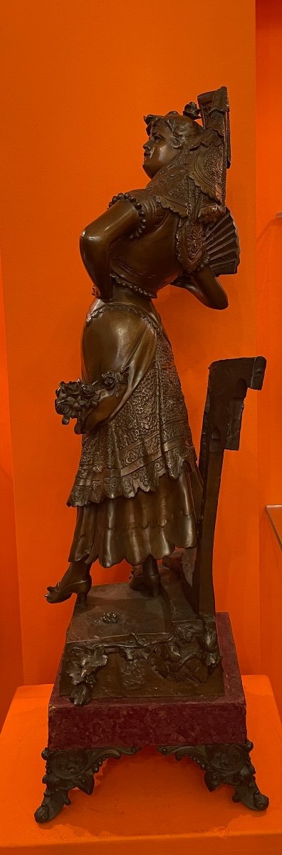 Bronze Sculpture "carmen" By Auguste De Wever-photo-4