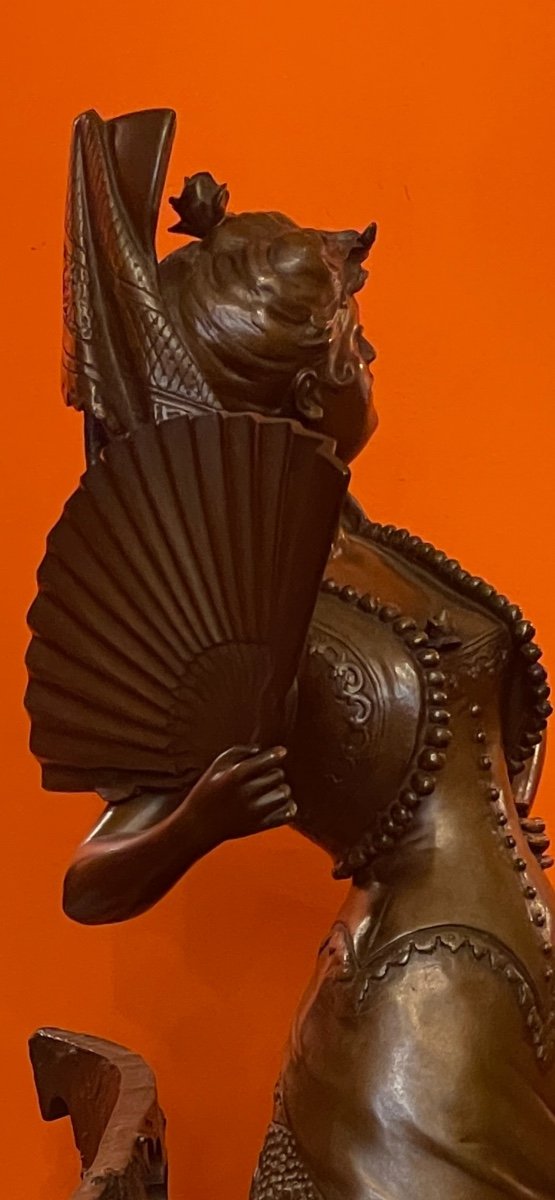 Bronze Sculpture "carmen" By Auguste De Wever-photo-3