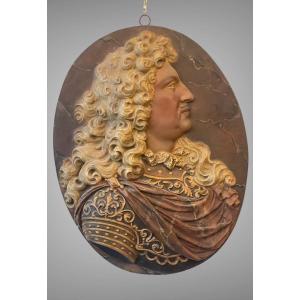 Important Médaillon Représentant Louis XIV