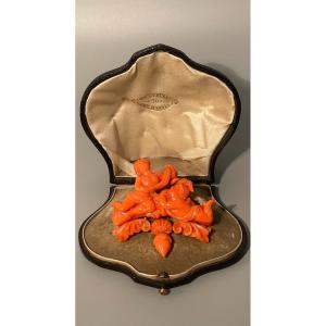 Broche En Corail XIX Siècle, Veuve Gueudet