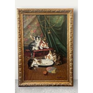 Tableau « les Chatons Et L’inspectes » Brunel De Neuville