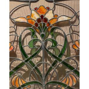 Art Nouveau Stained Glass Window