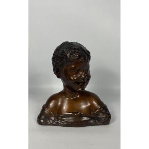 Laughing Child Bronze Bust After Desiderio From Settignano-donatello