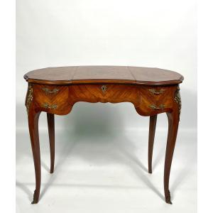 Kidney Dressing Table, Rosewood And Flower Marquetry