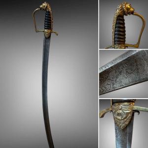 Officer's Sabre, Chasseur à Cheval Type, Early 19th Century 