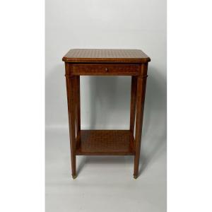 Louis XVI Style Checkerboard Marquetry Occasional Furniture