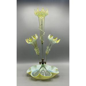 Centerpiece, Art Nouveau Opaline Glass Soliflore