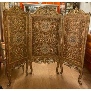 Screen Louis XIV Golden Wood