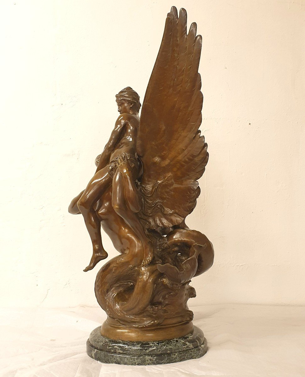 Grande Figure En Bronze La Sirene 97cm Denys Puech (1854-1942)  F. Barbedienne-photo-3