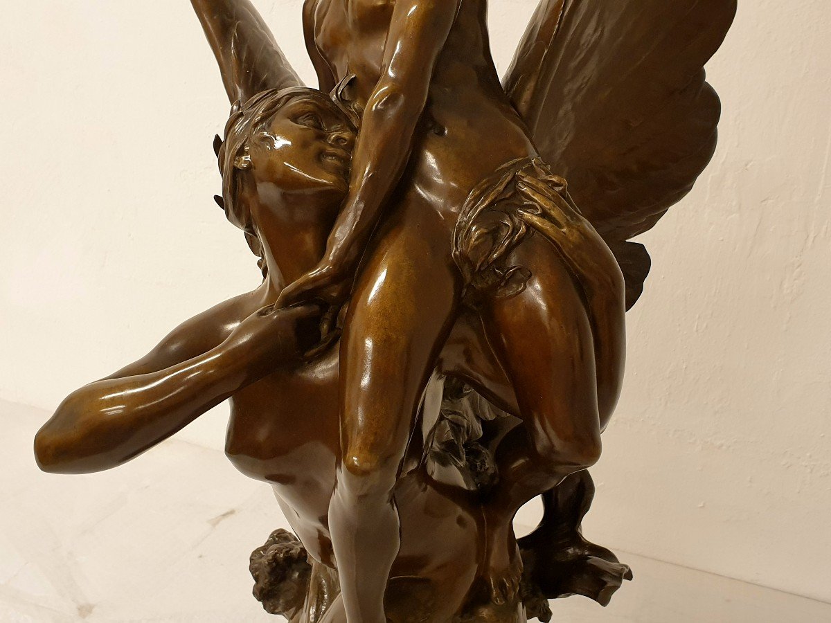 Grande Figure En Bronze La Sirene 97cm Denys Puech (1854-1942)  F. Barbedienne-photo-3