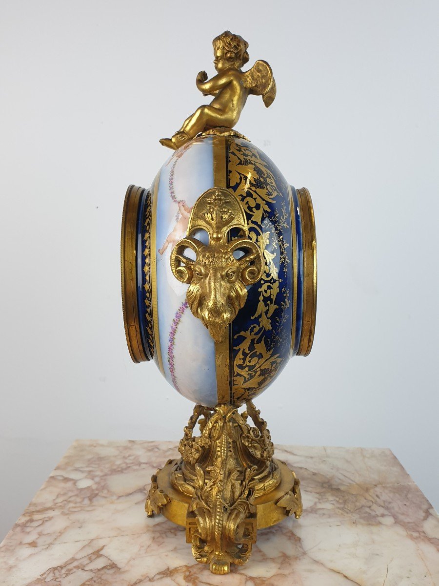 Pendule En Sevres Porcelaine Bronze Dore XIXe-photo-4