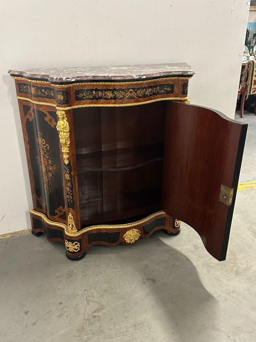 Support Cabinet Marquetry Bronze Dore Napoleon III-photo-4