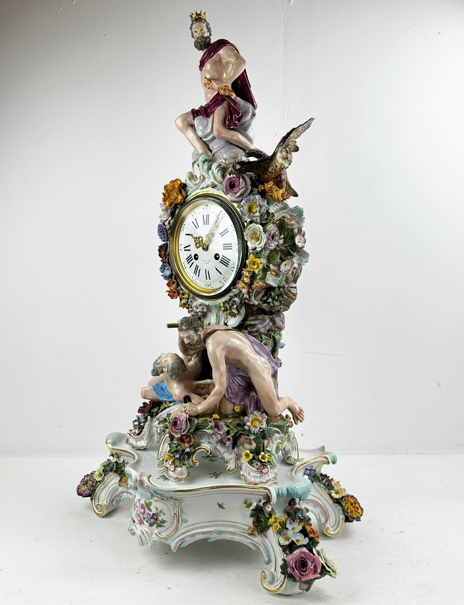 Grande Pendule En Porcelaine Meissen 84 Cm-photo-4