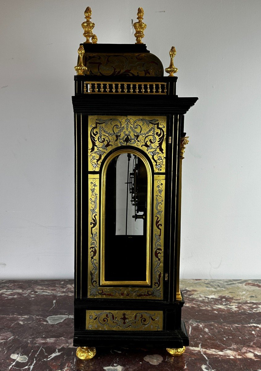 Pendule Religieuse Marqueterie Boulle L. Tallon A Paris 18eme-photo-4