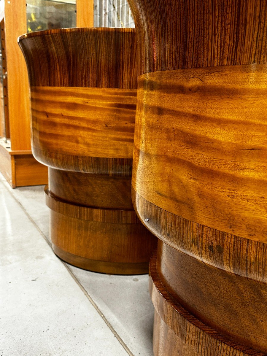 Pair Of Art Deco Walnut Armchairs 1920-photo-7