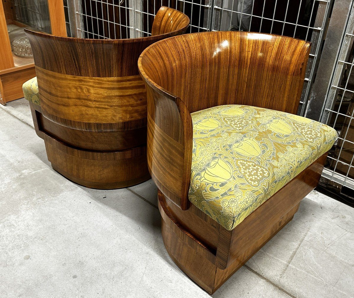 Pair Of Art Deco Walnut Armchairs 1920-photo-8