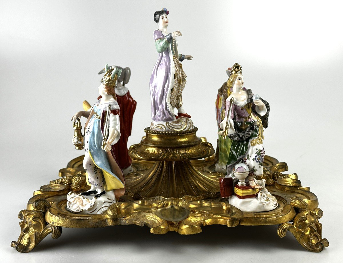 Groupe En Porcelaine En Bronze Dore France 19eme-photo-3