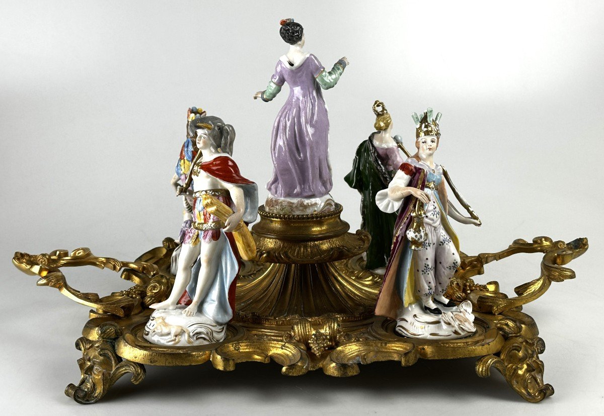 Groupe En Porcelaine En Bronze Dore France 19eme-photo-5