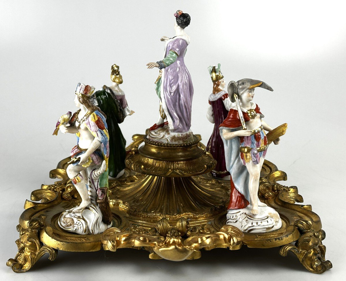 Groupe En Porcelaine En Bronze Dore France 19eme-photo-7