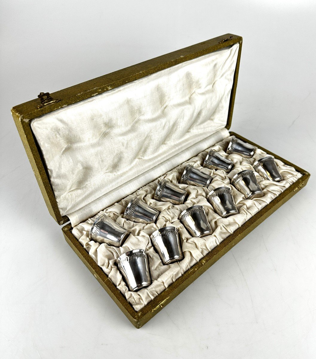 Vodka Liqueur Set 12 Pieces Silver Minerva