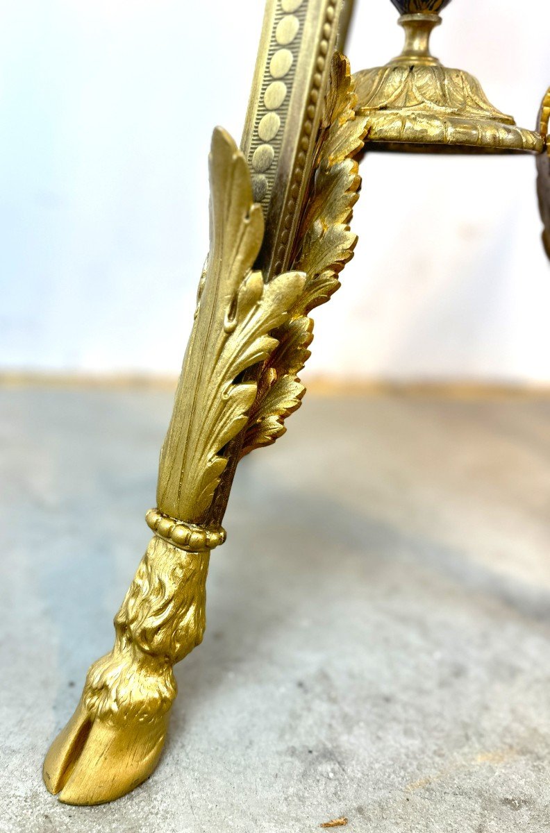 Pair Of Gilt Bronze Pedestal Tables With Sèvres Porcelain Plaques 19th Century-photo-6