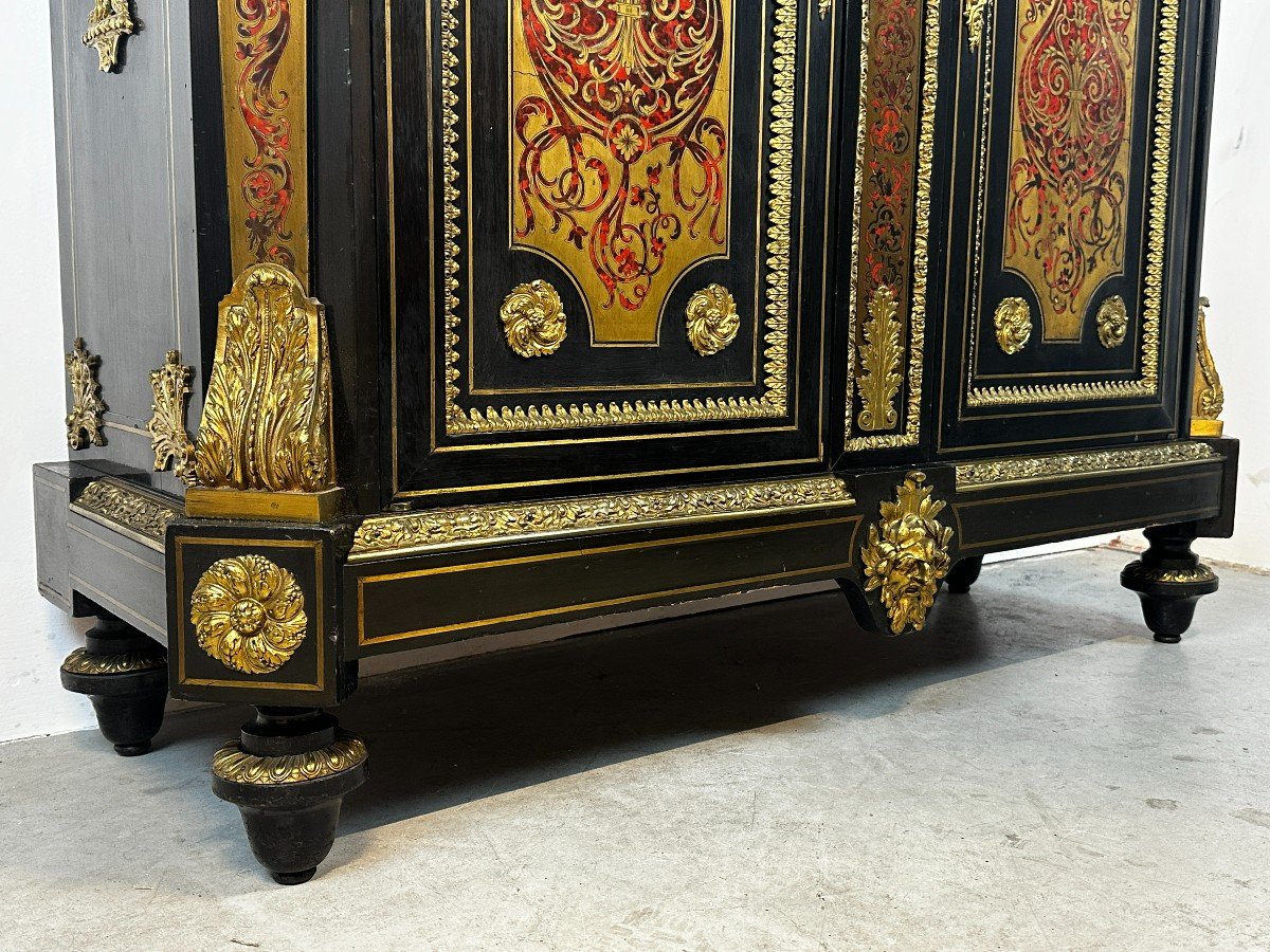 Support Cabinet Signed Caillaoux In Boulle Marquetry Dore Bronze Monbro 1850-photo-1