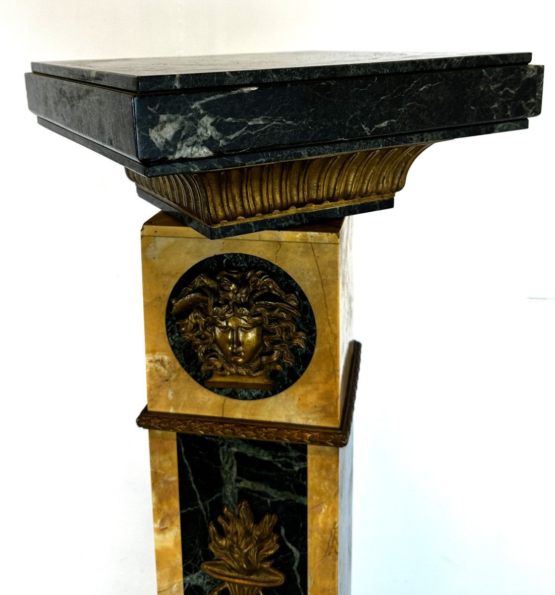 Colonne Empire En Marbre Et Bronze Dore XIXe-photo-3