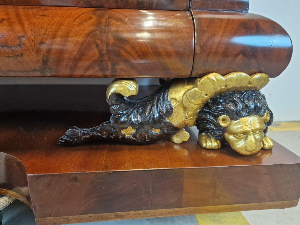 Commode With Lions Figures Early 19th Century-photo-3