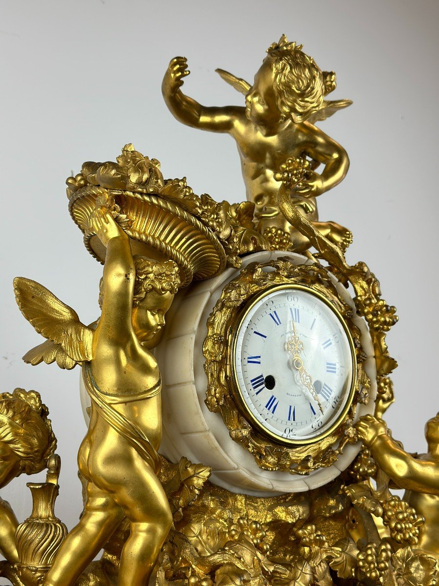 Important Lerolle Freres Clock 5 Putti Figures 19th Century -photo-1