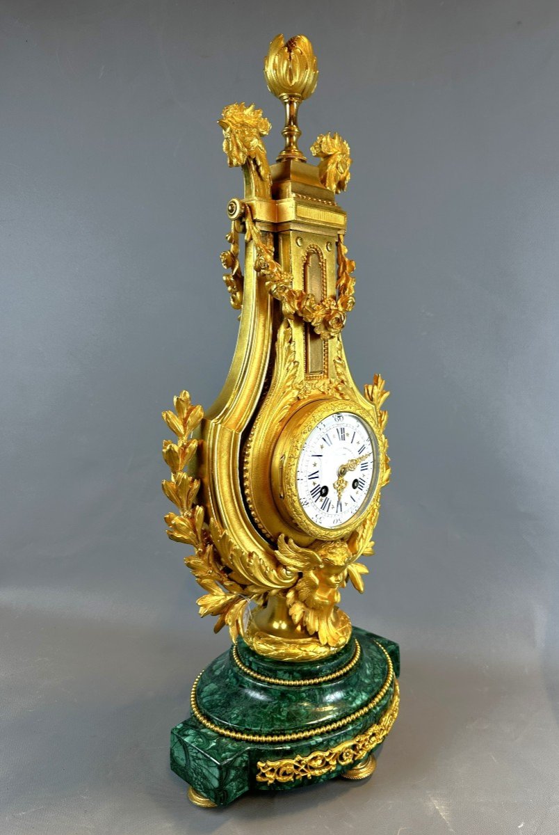 19th Century Malachite And Ormolu Clock By Charpentier Paris-photo-4