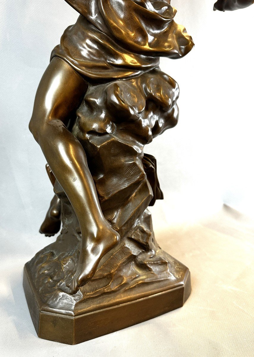 Emile Picault (1833-1915) "La Pensee" 78 Cm Figure En Bronze-photo-7