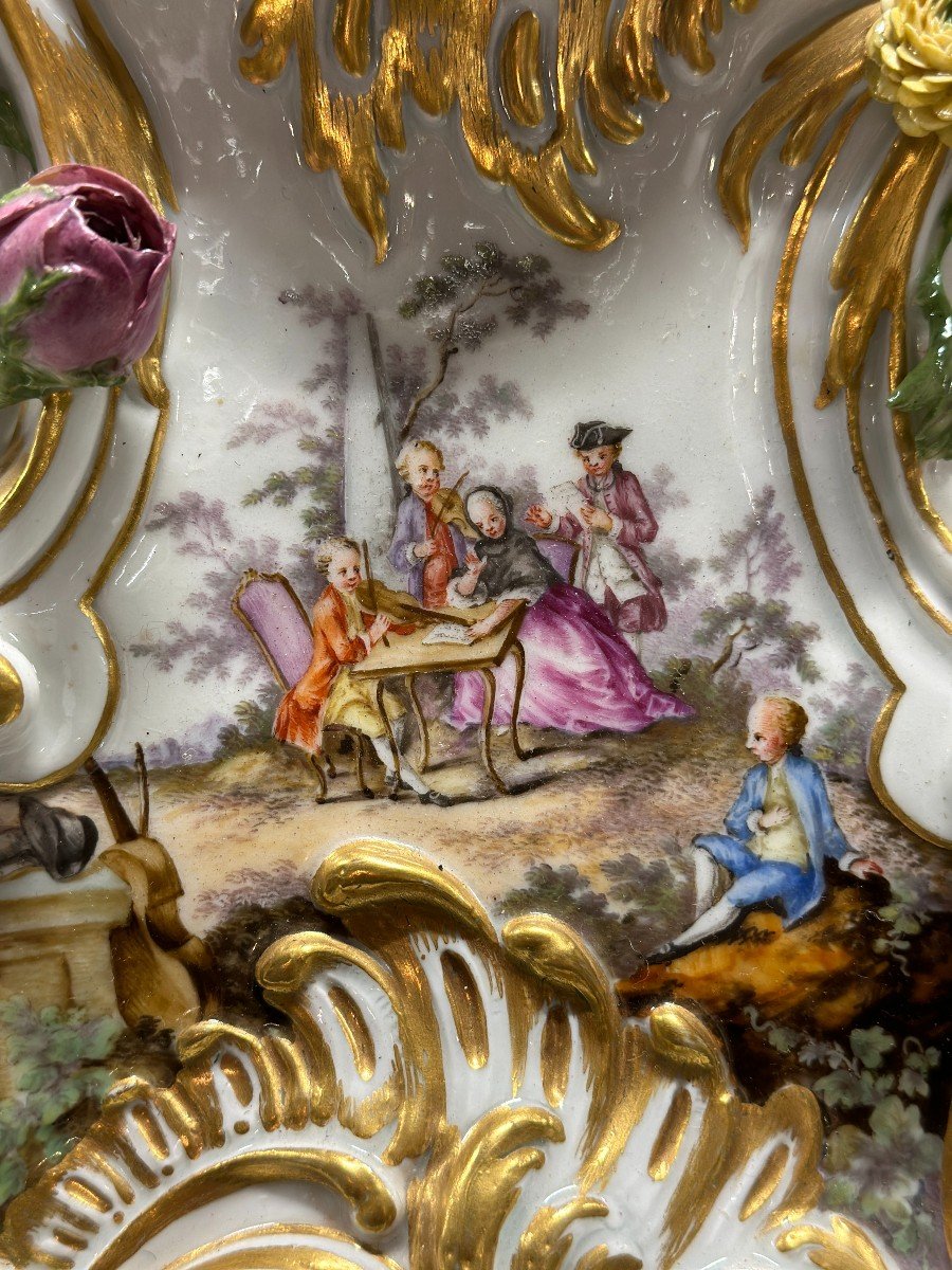 Magnifique Pendule En Porcelaine De Meissen Du XVIIIe Siècle-photo-2