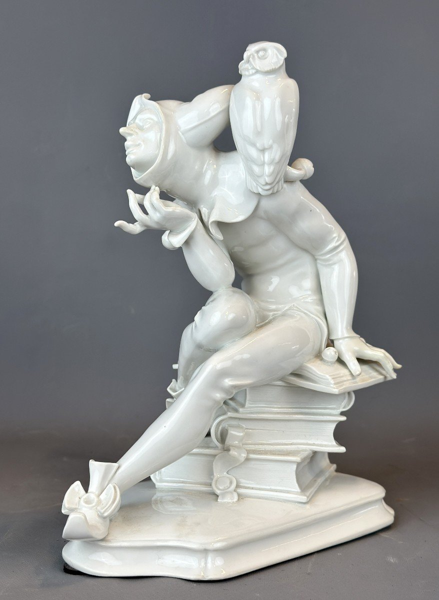 Alexander Struck “till Eulenspiegel” Meissen Weiss Porcelain Figurine-photo-2