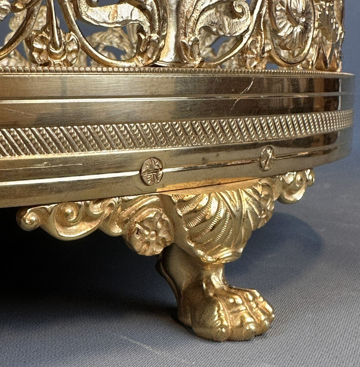 Magnifique Surtout De Table en Bronze Doré Époque Empire XIXe-photo-3