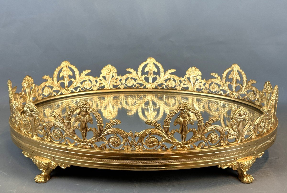 Magnifique Surtout De Table en Bronze Doré Époque Empire XIXe