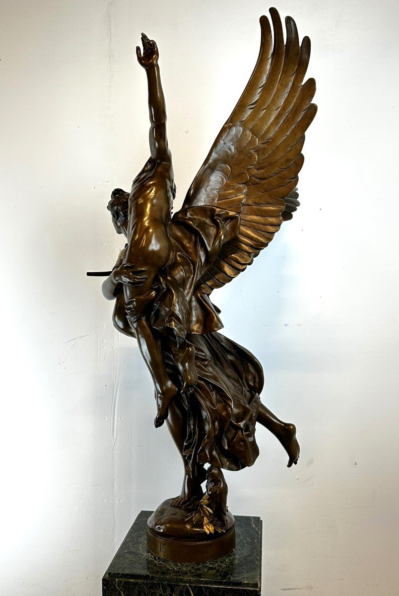 Figure En Bronze Gloria Victis A. Mercie 108 Cm F. Barbedienne-photo-6