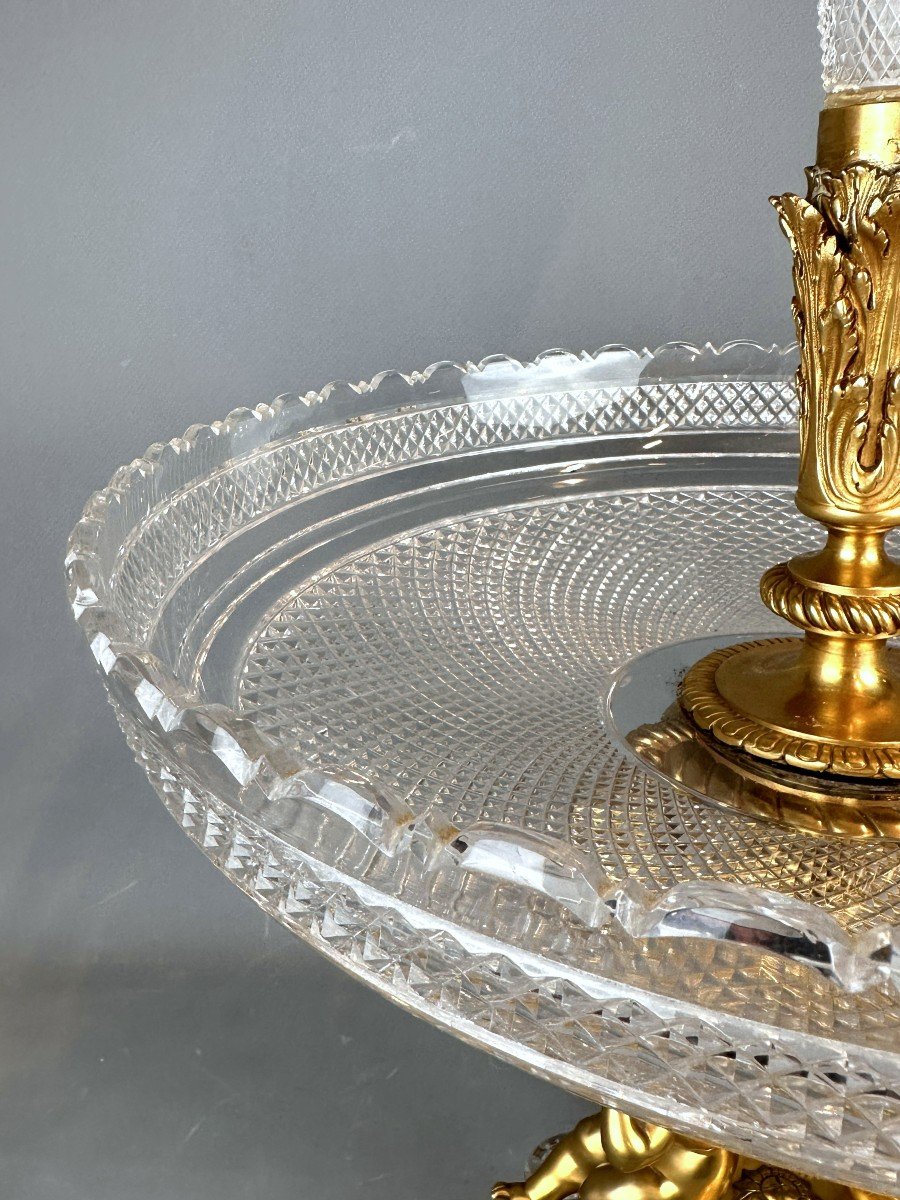 Jardiniere In Baccarat Bronze Dore Crystal 19th Napoleon III-photo-3