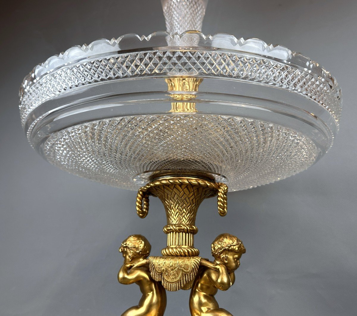 Jardiniere En Baccarat Bronze Dore Crystal 19eme Napoleon III-photo-2