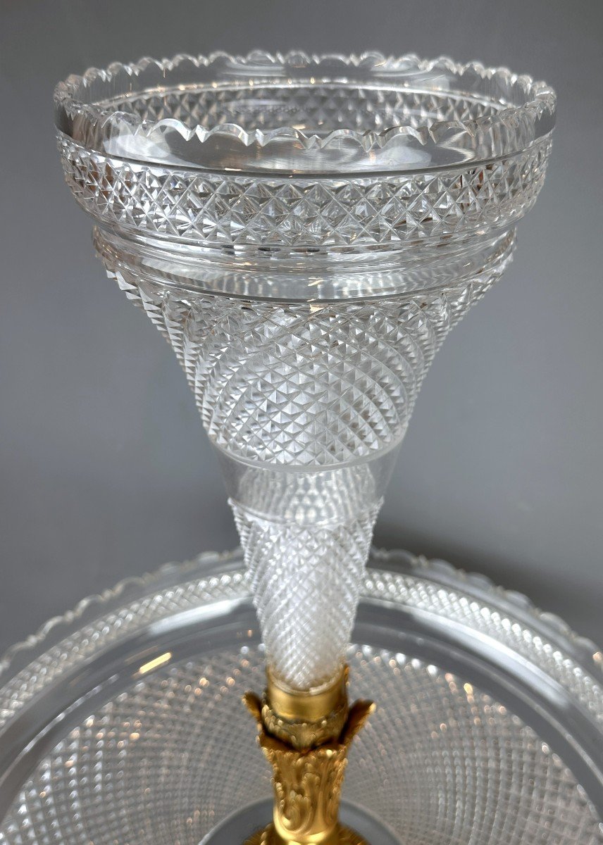 Jardiniere En Baccarat Bronze Dore Crystal 19eme Napoleon III-photo-3