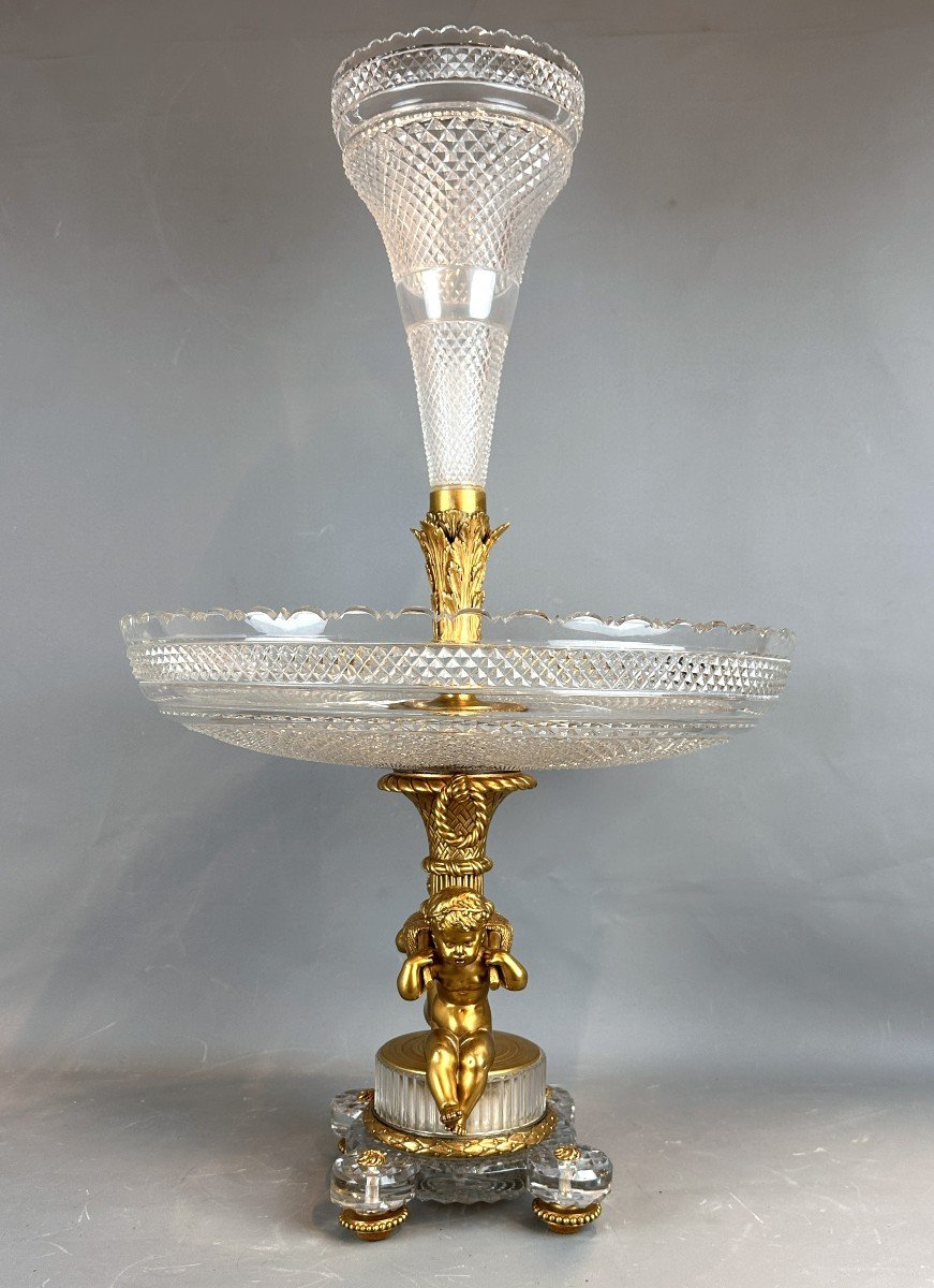 Jardiniere En Baccarat Bronze Dore Crystal 19eme Napoleon III-photo-6