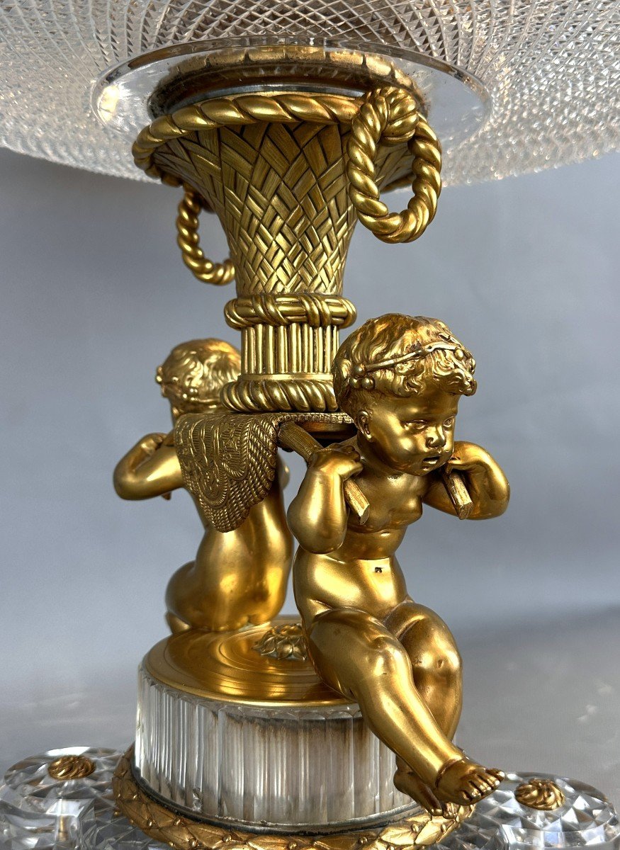 Jardiniere En Baccarat Bronze Dore Crystal 19eme Napoleon III-photo-7