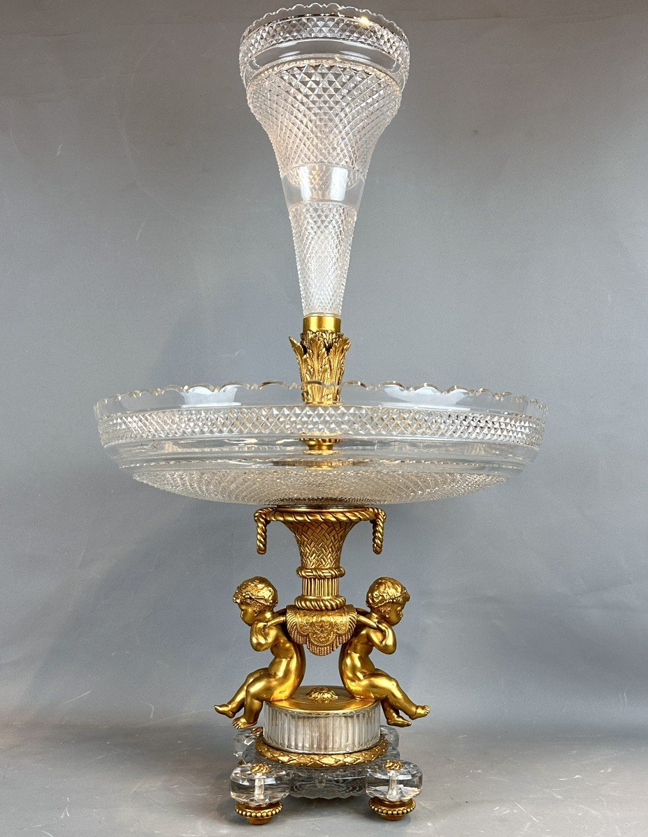 Jardiniere En Baccarat Bronze Dore Crystal 19eme Napoleon III