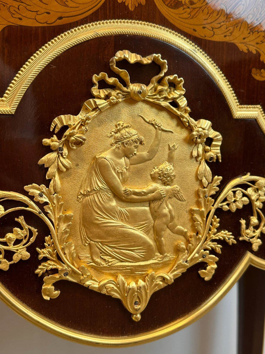 François Linke Cabinet 19th Century Gilded Bronze Marble-photo-3